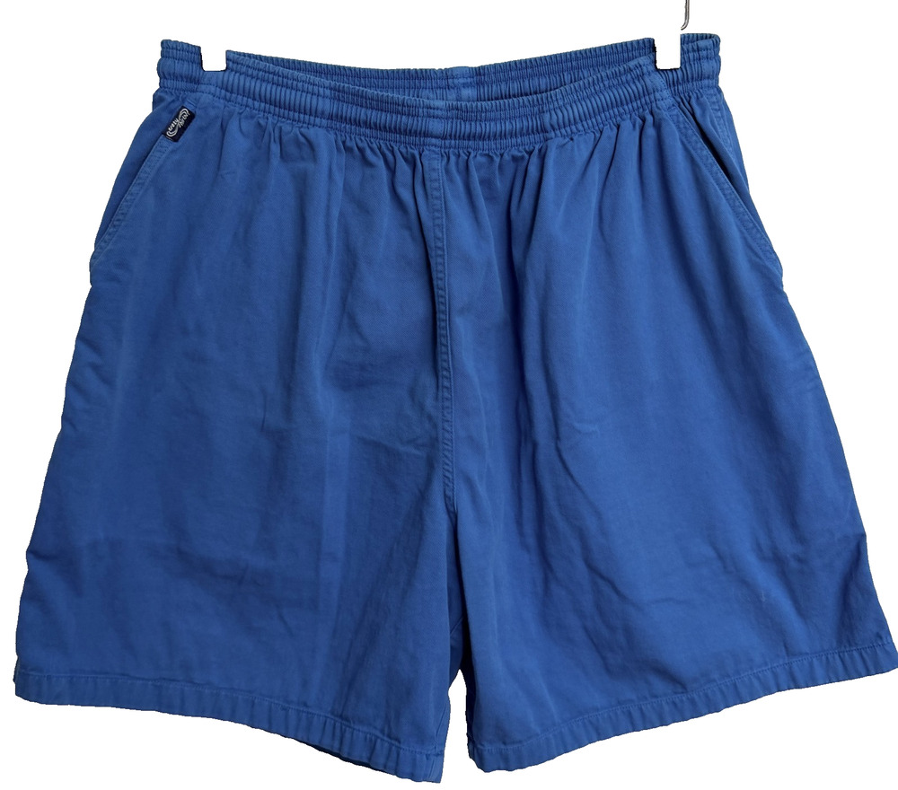 Crazy Shirts Hawaii Shorts Men's 2XL Blue 100% Cotton Elastic Waist Casualwear